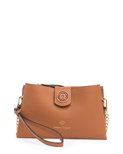 Nanette Lepore Brown Daisy Print Wallet On A Chain In Tan At Nordstrom Rack