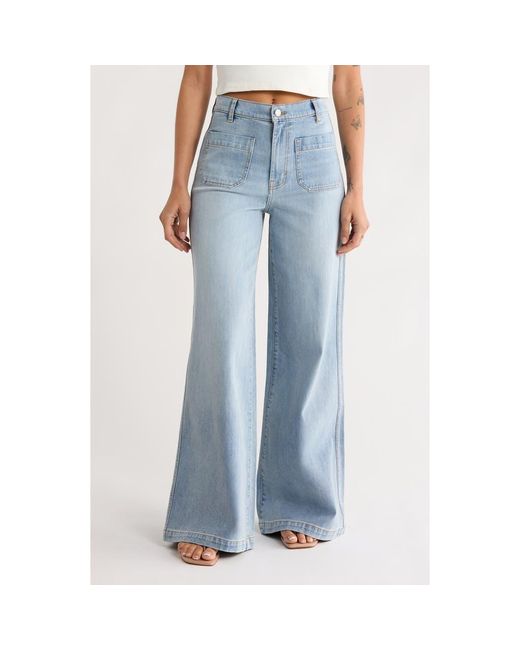 Habitual Blue Patch Pocket Flare Jeans