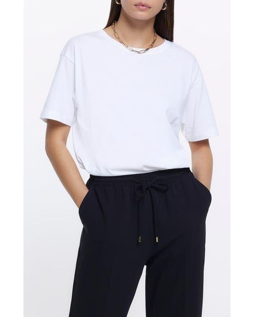 River Island Blue Tailored Fit Drawstring Pants