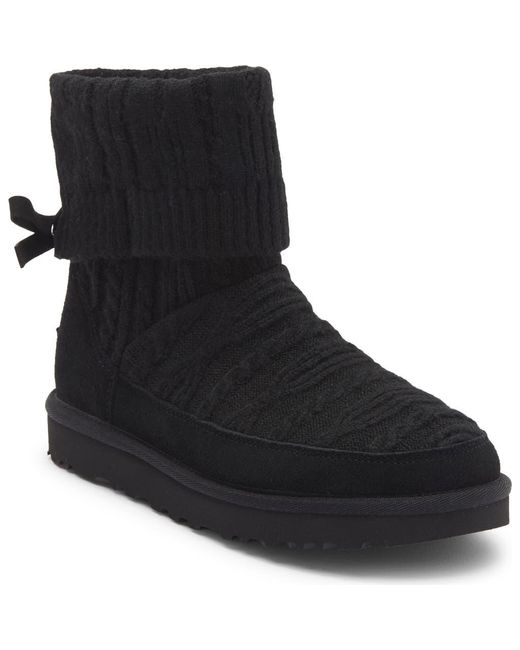 Ugg Black Classic Mini Cable Knit Bootie
