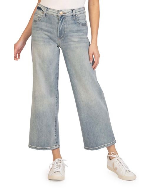 Kut From The Kloth Blue Crop Wide Leg Jeans