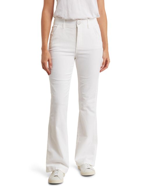 Democracy White Ab Tech High Waist Itty Bootcut Corduroy Pants