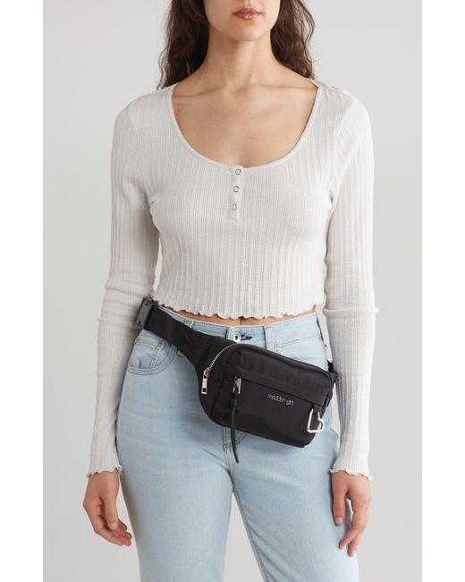 Madden Girl Nylon Belt Bag in Gray Lyst