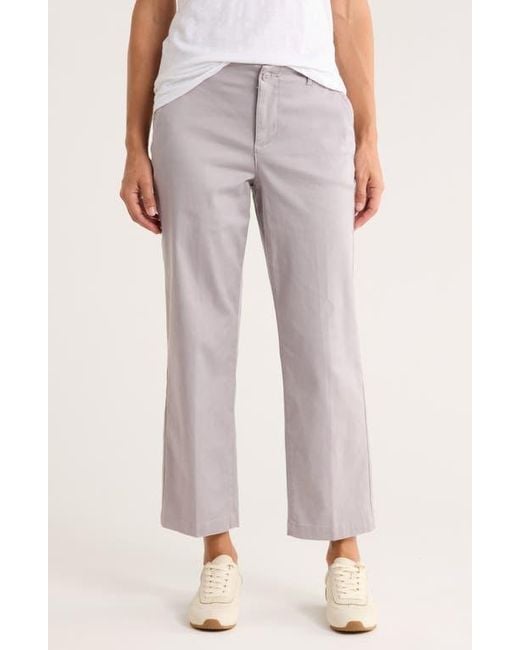 NYDJ White Marilyn Ankle Straight Leg Twill Pants