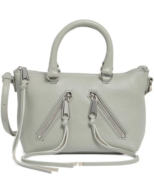 Rebecca Minkoff Metallic Micro Moto Leather Satchel