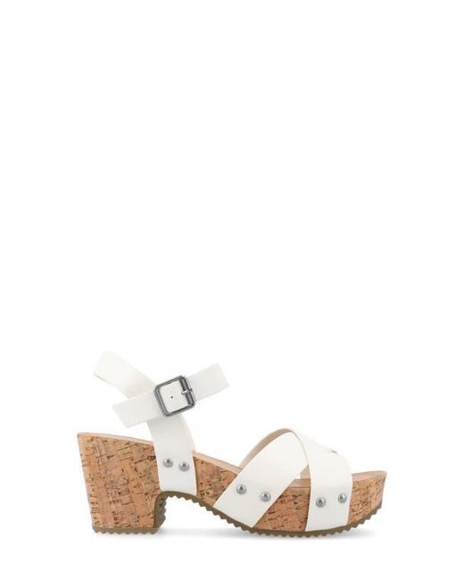 Journee Collection Natural Platform Sandal