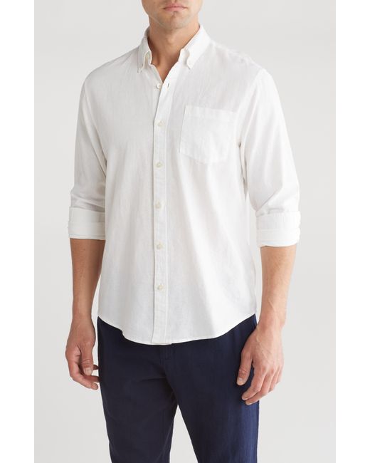 Tailor Vintage White Puretec Cooltm Linen & Cotton Button-up Shirt for men