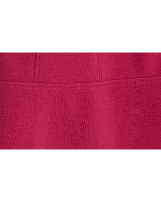Maggy London Red Short Sleeve Pocket Fit & Flare Midi Dress