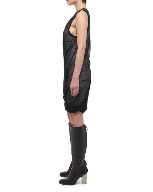 Helmut Lang Black Bubble Hem Cotton Dress