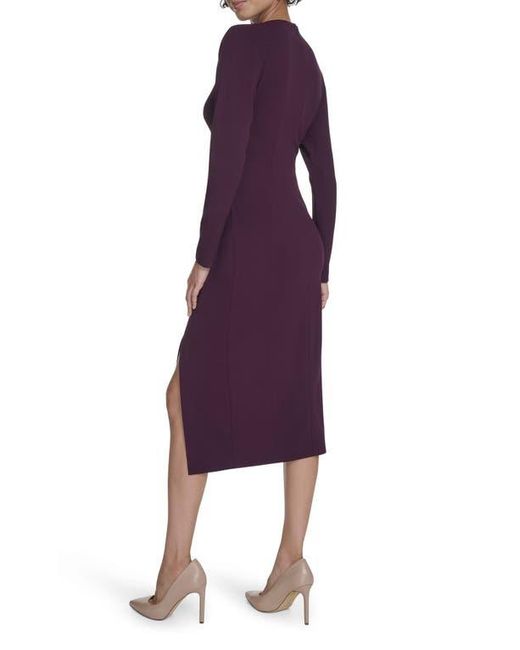 Calvin Klein Purple Knot Waist Midi Sheath Dress