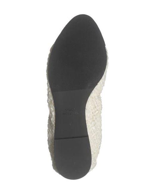 Stuart Weitzman White Gabby Foldable Ballet Flat