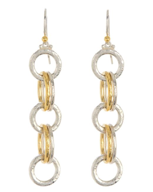 Gurhan Metallic Hoopla 24k Gold Plated Sterling Silver Multi-link Drop Earrings At Nordstrom Rack