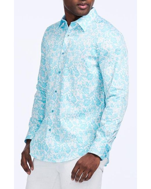 Robert Graham Blue Caledon Cotton Button-Up Shirt for men
