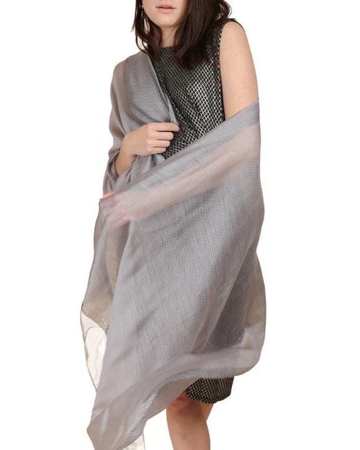 Saachi Brown Shimmer Border Scarf