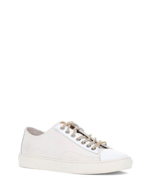 Frye White Astor Cap Toe Low Top Sneaker for men
