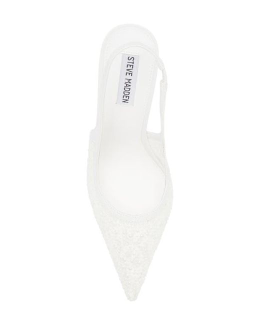 Steve Madden White Reyes Pointed Toe Slingback Pump