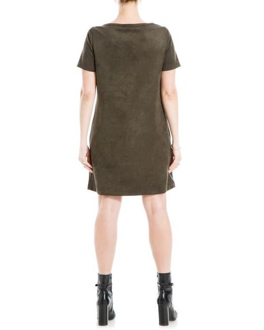 Max Studio Faux Suede Shift Dress in Green Lyst