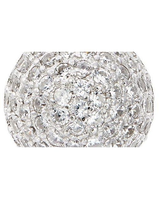 SAVVY CIE JEWELS White Pavé Cubic Zirconia Pendant Necklace