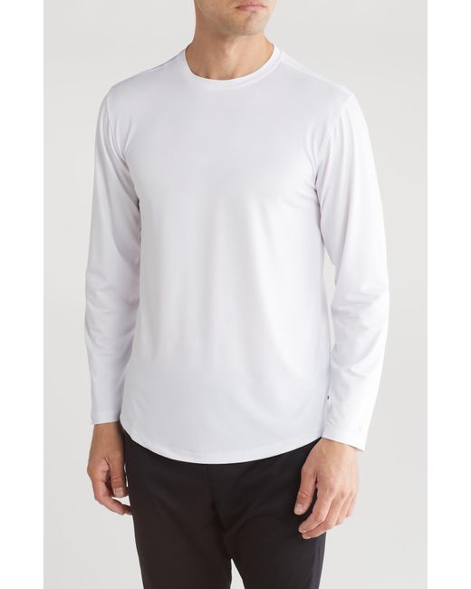 Kenneth Cole White Crewneck Long Sleeve Active T-shirt for men