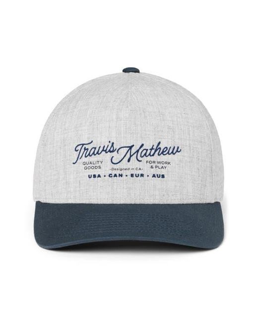 Travis Mathew White Perfect Plan Snapback Baseball Cap for men