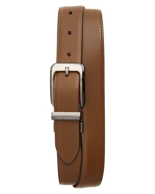 Ted Baker Hock Reversible Leather Belt In Chocolate At Nordstrom Rack
