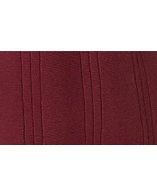 Bebe Red Surplice V-Neck Fit & Flare Sweater Dress