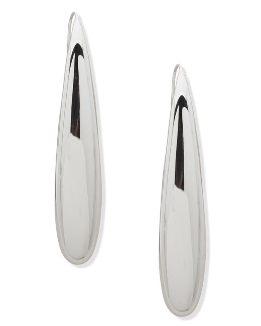 DKNY White Lynn Puffy Threader Earrings
