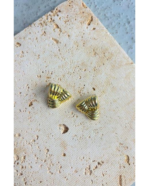 Adornia Yellow Triangle Statement Stud Earrings