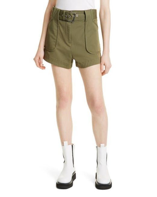 10 Crosby Derek Lam Green Montery Belted Cotton Blend Shorts