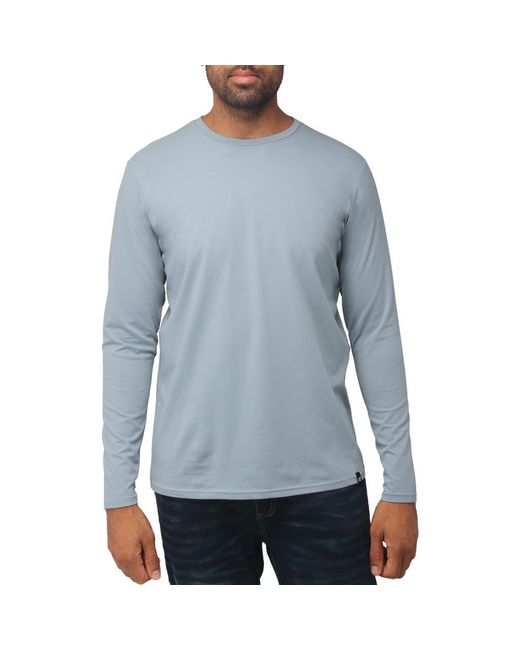 Xray Jeans Blue Crewneck Long Sleeve T-Shirt for men