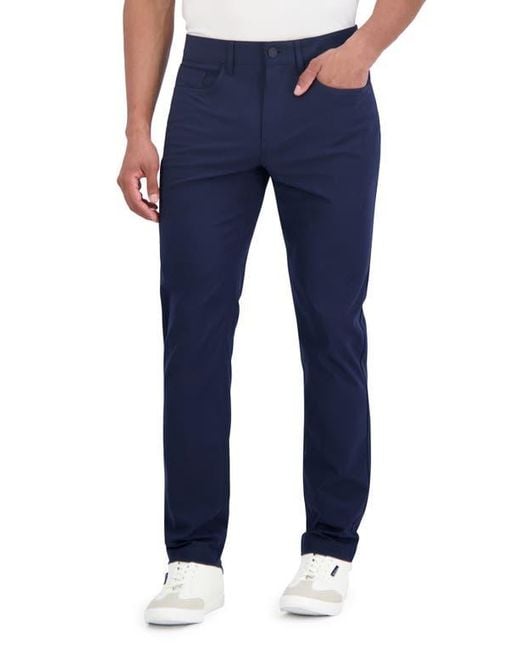 Ben Sherman Blue Solid 4-Way-Stretch Tech Golf Pants for men