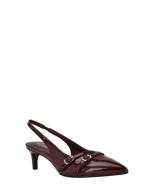 Calvin Klein Brown Dazea Slingback Kitten Heel Pump