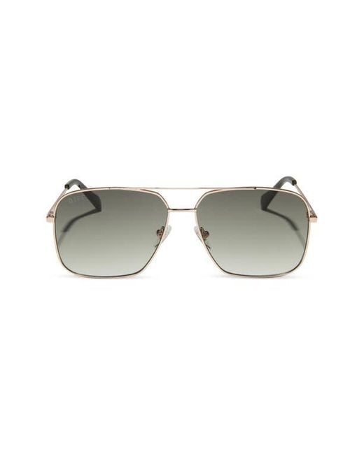 DIFF Gray Leo Aviator Sunglasses