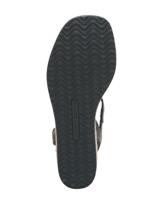 Lucky Brand Black Carolie Platform Wedge Sandal