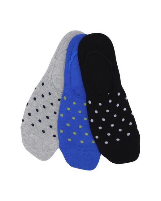 Lorenzo Uomo Blue 3-Pack Polka Dot No-Show Socks for men