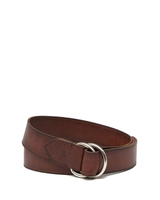 Tommy Bahama Brown Double D-ring Leather Belt for men