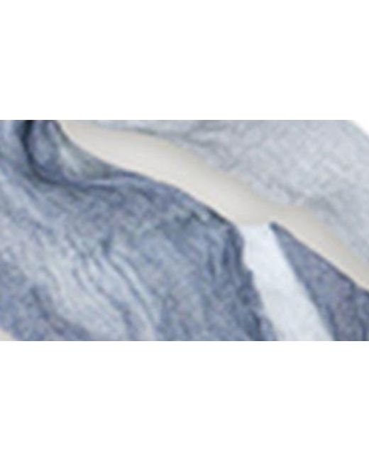 Saachi Blue Stripe Print Scarf