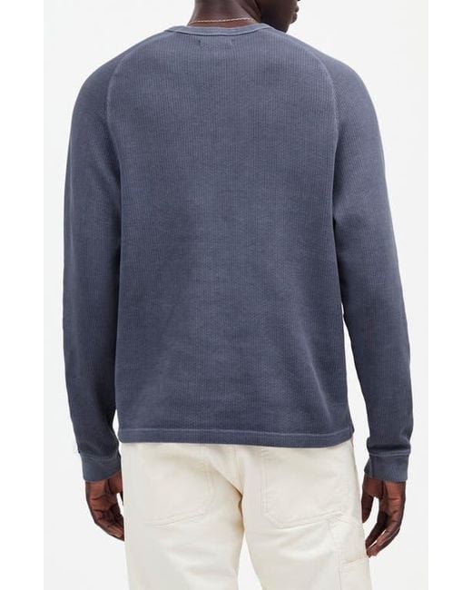 Madewell Blue Textured Long Sleeve T-Shirt for men