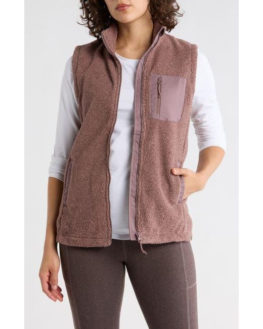 Balance Collection Brown Amara Fleece Knit Zip Vest