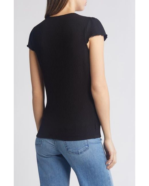 Loveappella Black Texture Wrap Front Top
