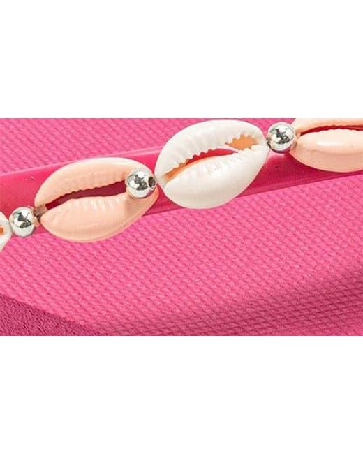 Bebe Pink Seashell Flip Flop