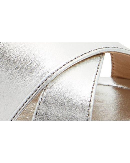 SCHUTZ SHOES Metallic Keefa Gilded Ankle Strap Platform Sandal