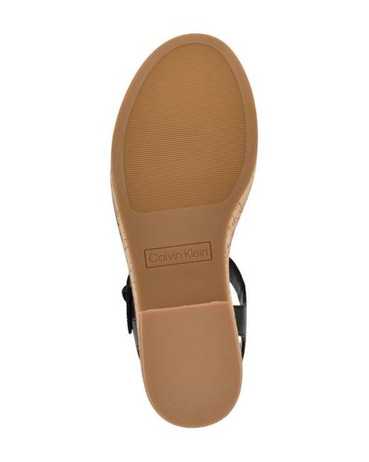 Calvin Klein Black Isleen Ankle Strap Platform Sandal