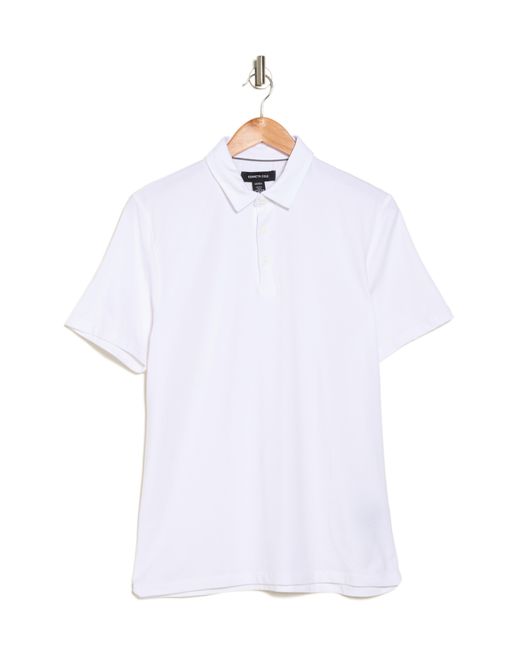 Kenneth Cole White Button Polo for men