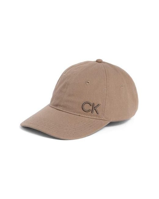 Calvin Klein Natural Embroidered Cotton Baseball Cap for men
