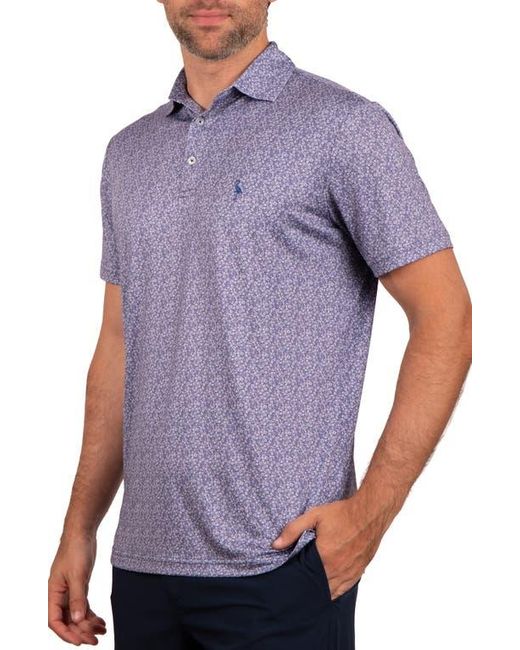 Tailorbyrd Purple Performance Ditzy Print Polo for men