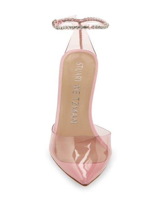 Stuart Weitzman Pink Glam 100 Strap Pump