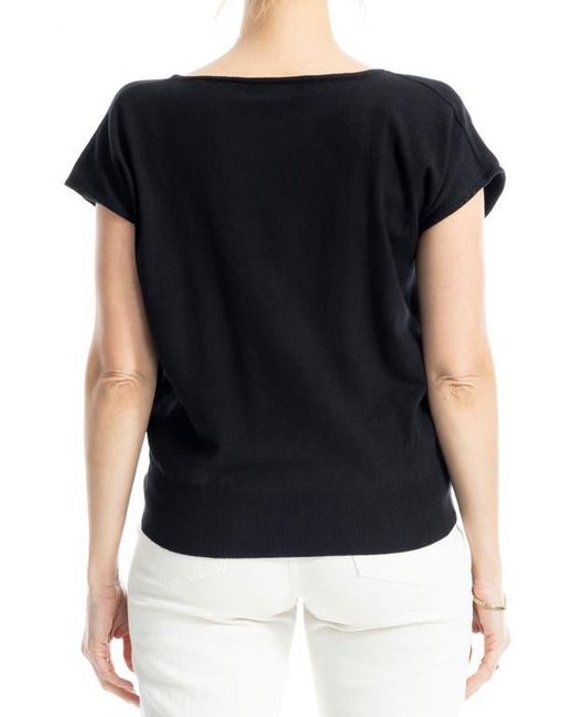 Max Studio Black Twist Neck Sweater Top