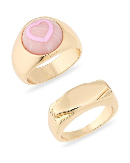 Leith Pink 2-Pack Mixed Ring Set