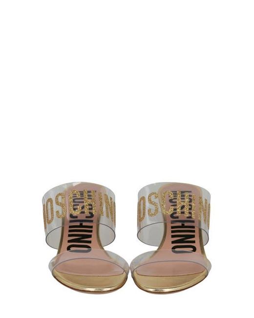 Moschino Multicolor Logo Clear Strap Sandal